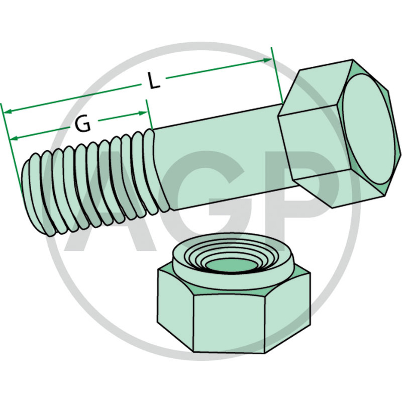 Šroub s maticí M16 x 1,5 x 52, 12.9