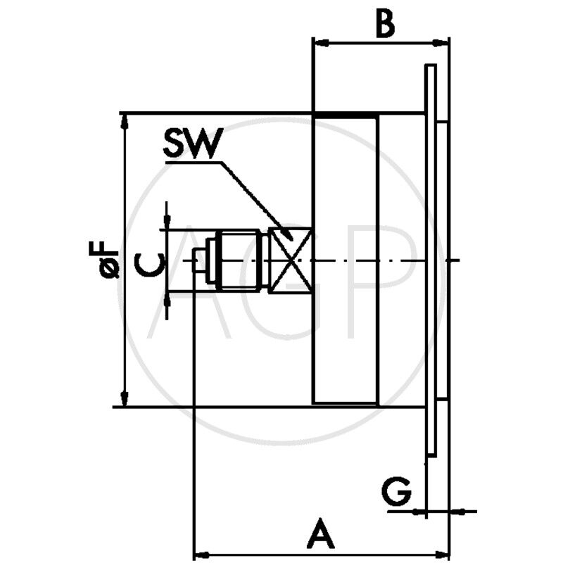 M-FGH-63-1/0-1/4-VA-bar/Hg  Trubkový pružinový manometr