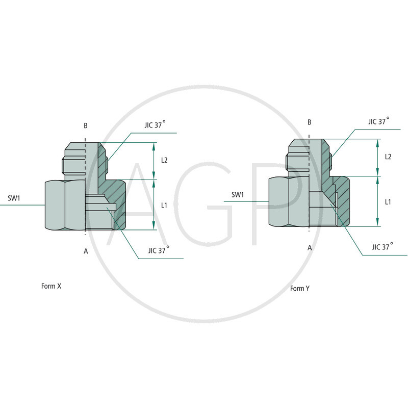 GA 1.1/16 F-JIC x 9/16 M-JIC