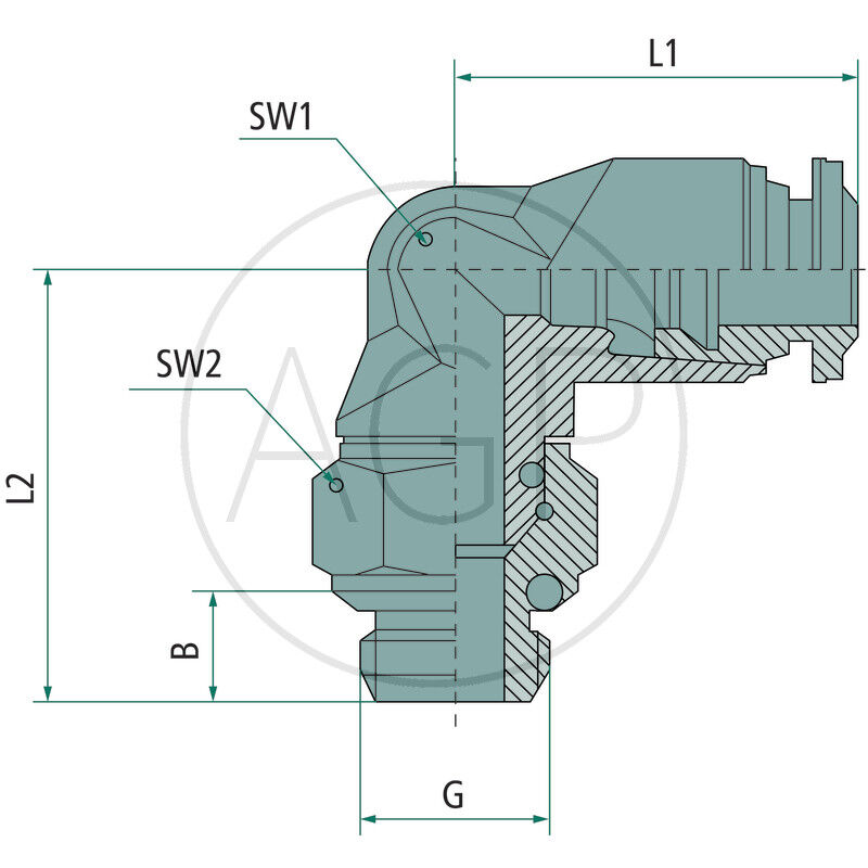 B-WEd-3-M5-MSv Úhlové šroubení
