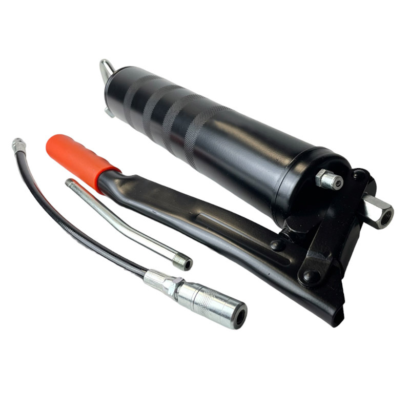 Mazací lis pro tuk v kartuši 400 g i pro volný tuk včetně hadičky a trubky s mazací koncovkou 