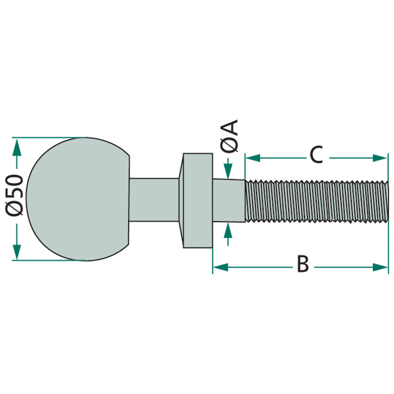 Koule K50 pro přívěsný vozík za traktor s kolíkem na zajištění o průměru 25,4 mm