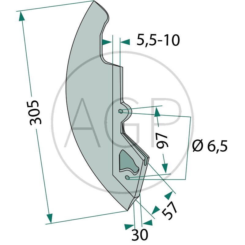 Ostří secí botky vhodné pro Kuhn Nodet na kukuřici dlouhé