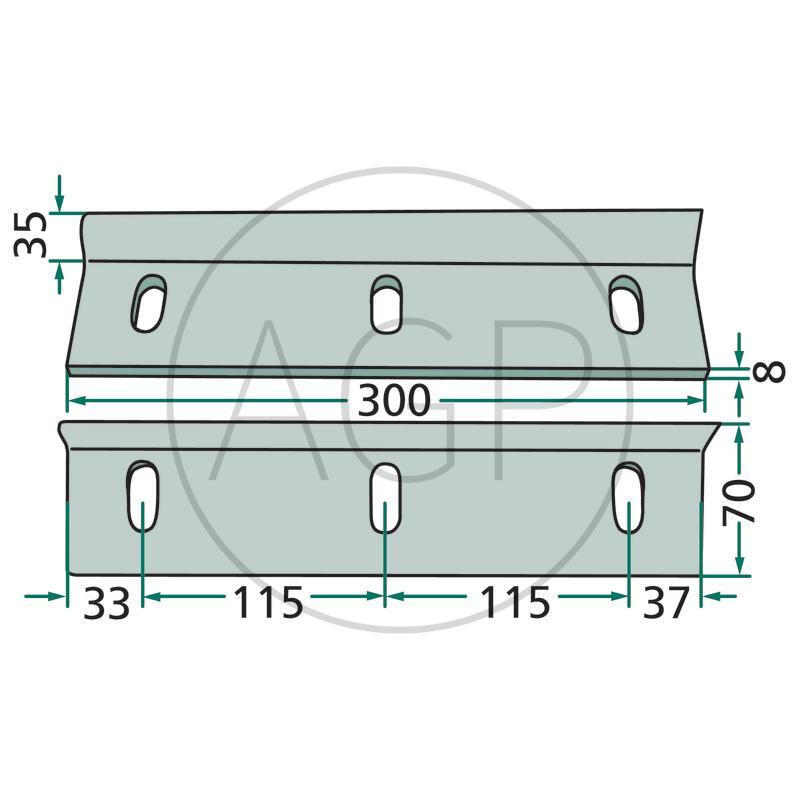 Nůž pístu pro Welger, na typy AP 12, 50, 51