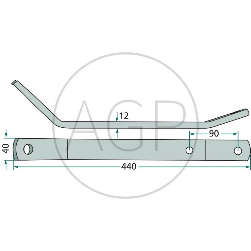 Rameno pera pro Kuhn, na typy GF 6001MH do stroje č. 910000, 6301MH od stroje č. 910001-970645