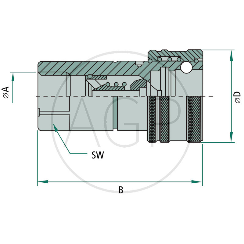 Hydraulická rychlospojka Faster samice s vnitřním závitem 3/8 BSP  DN 10  ANV38GASF