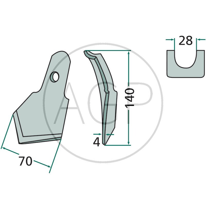 Široký hrot pro pero kombinátoru vhodný pro různé výrobce tloušťka 4 mm
