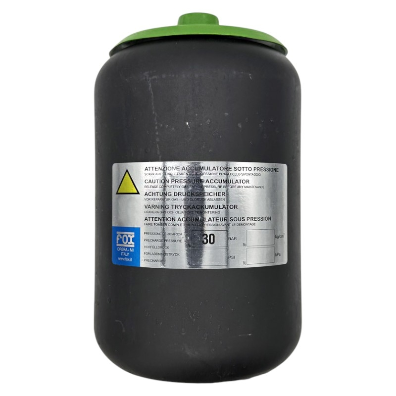 Membránový akumulátor o objemu 1L se závitem M18x1,5 naplněno tlakem 30 bar