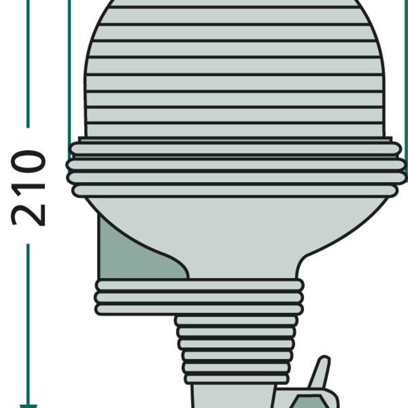 Flexibilní výstražný otočný oranžový 12 V maják na auto nebo zemědělské stroje