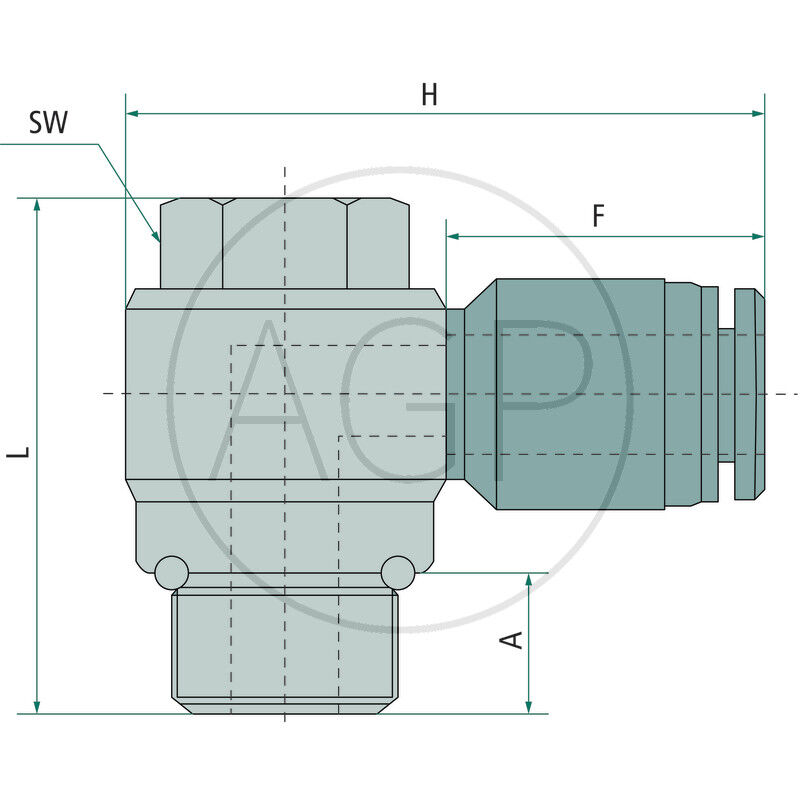 B-WSH-6-1/8-KU Úhel-otočné šroubení