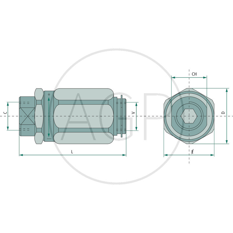 Škrtící ventil 1 se zabudovaným zpětným ventilem