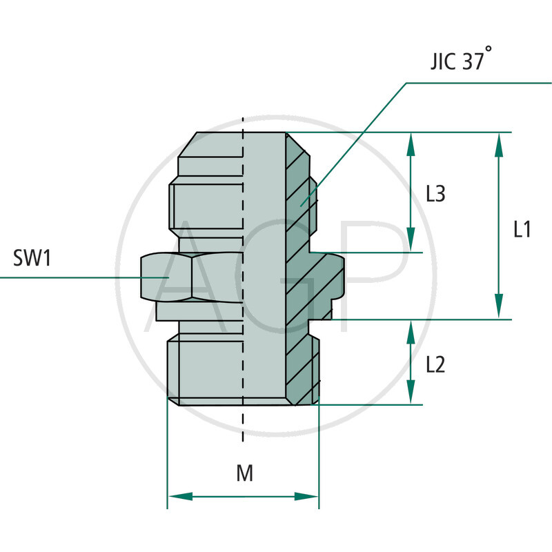 GA 1/2 M-JIC x M10 M-MET-WD