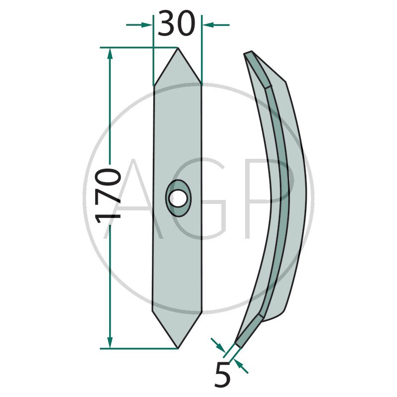 Hrot kombinátoru, kultivátoru, kompaktoru 30 x 5 x 170