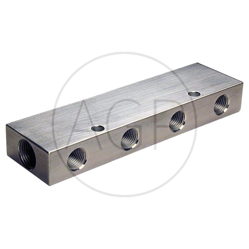 F-VT1-2x3/8-4x1/4-AL-natur Rozdělovací blok