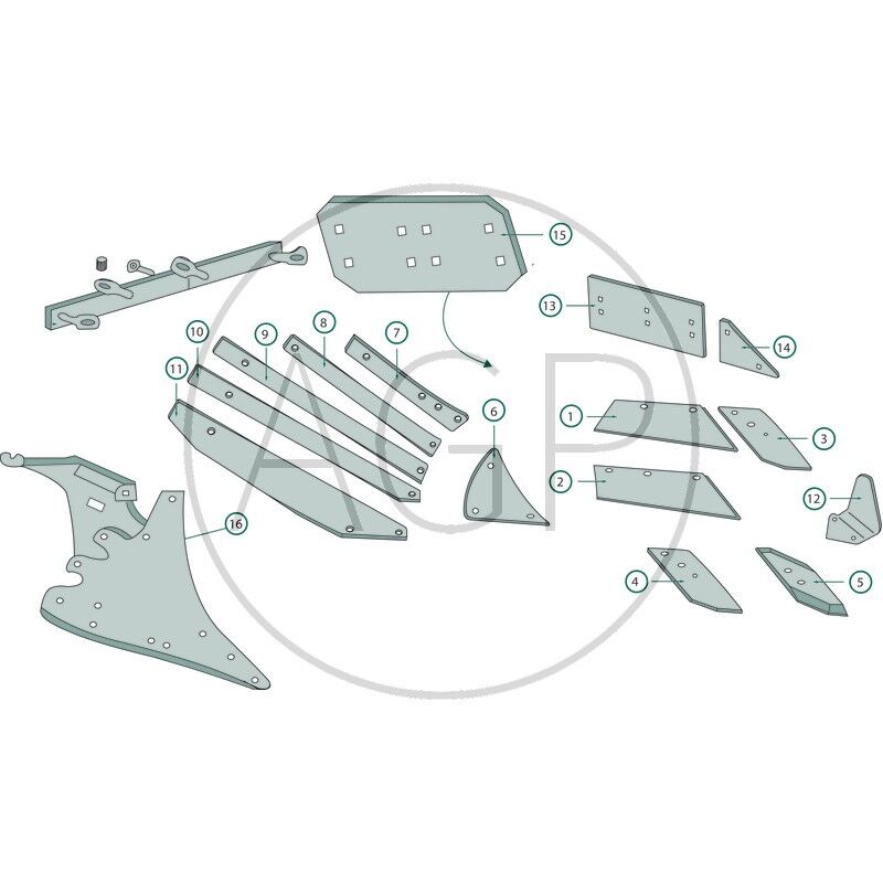 Pás odhrnovačky, levé provedení, délka 677 mm, vhodný pro Lemken