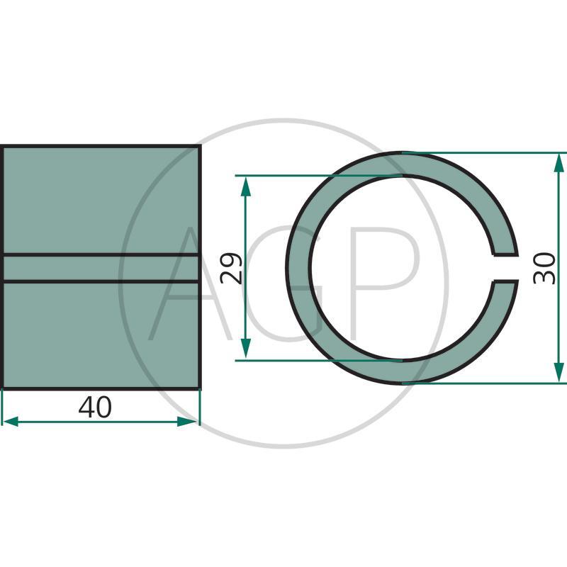 Rozpěrné pouzdro o vnitřním Ø 28 mm, vnější Ø 35 mm, šířka 40 mm