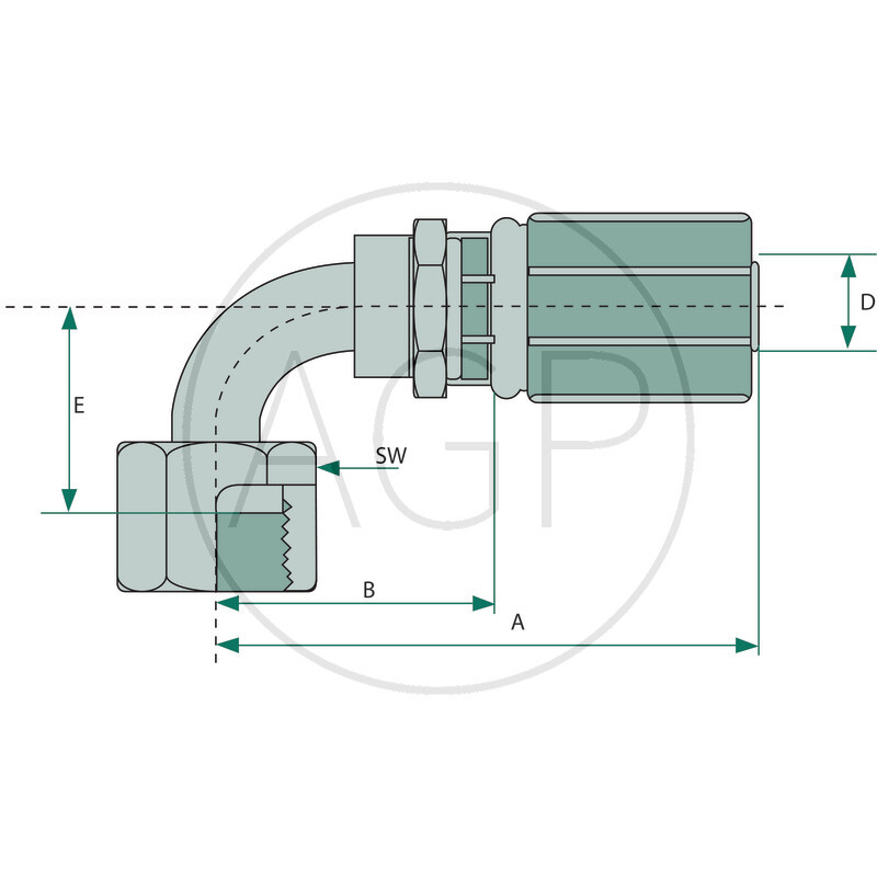 PNE 10 DKORF 11/16 90° SL=22,9