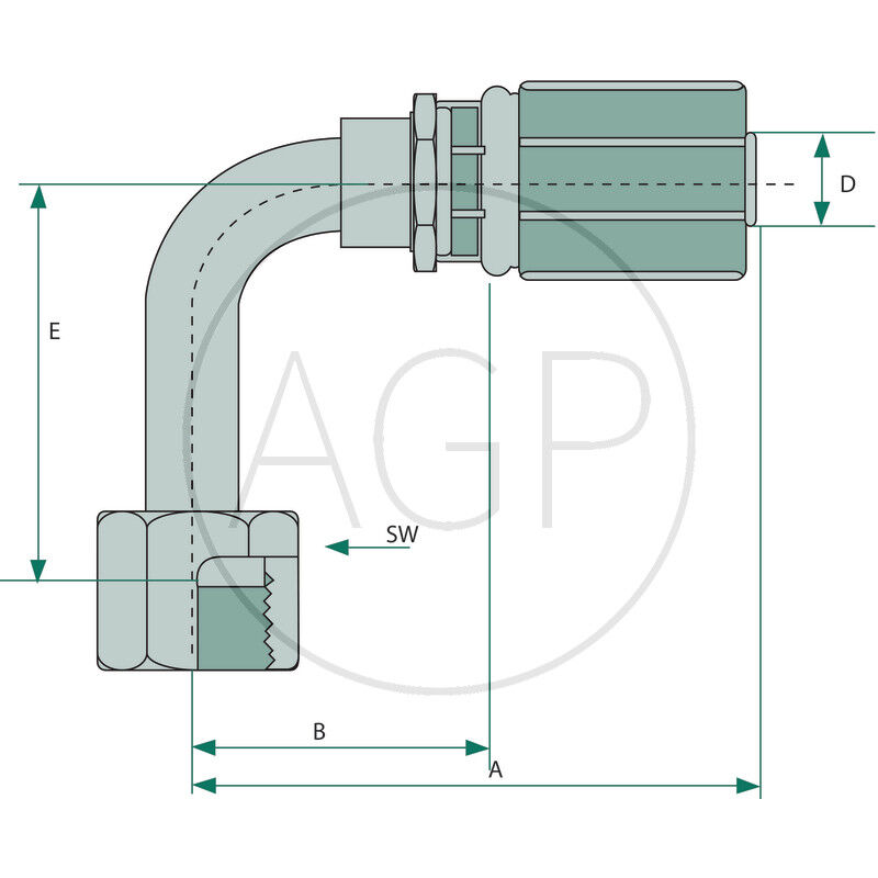 PNE 12 DKORF 13/16 90° SL=64