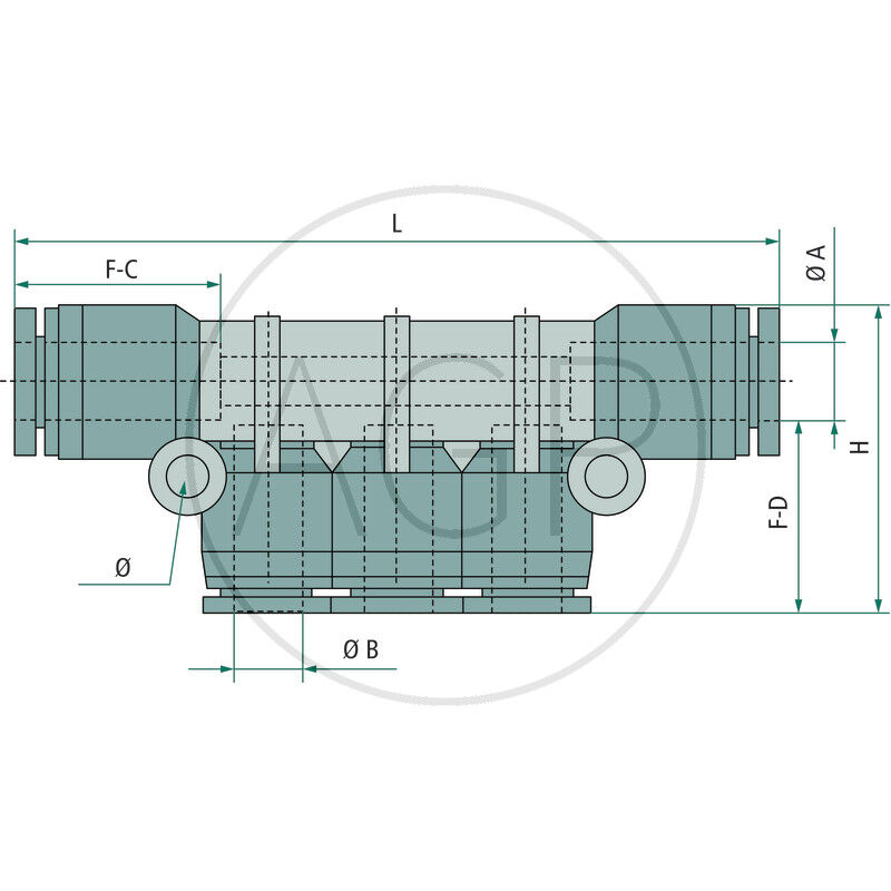 B-VTL-2x8-3x6-KU Rozdělovač-konektorový přípoj