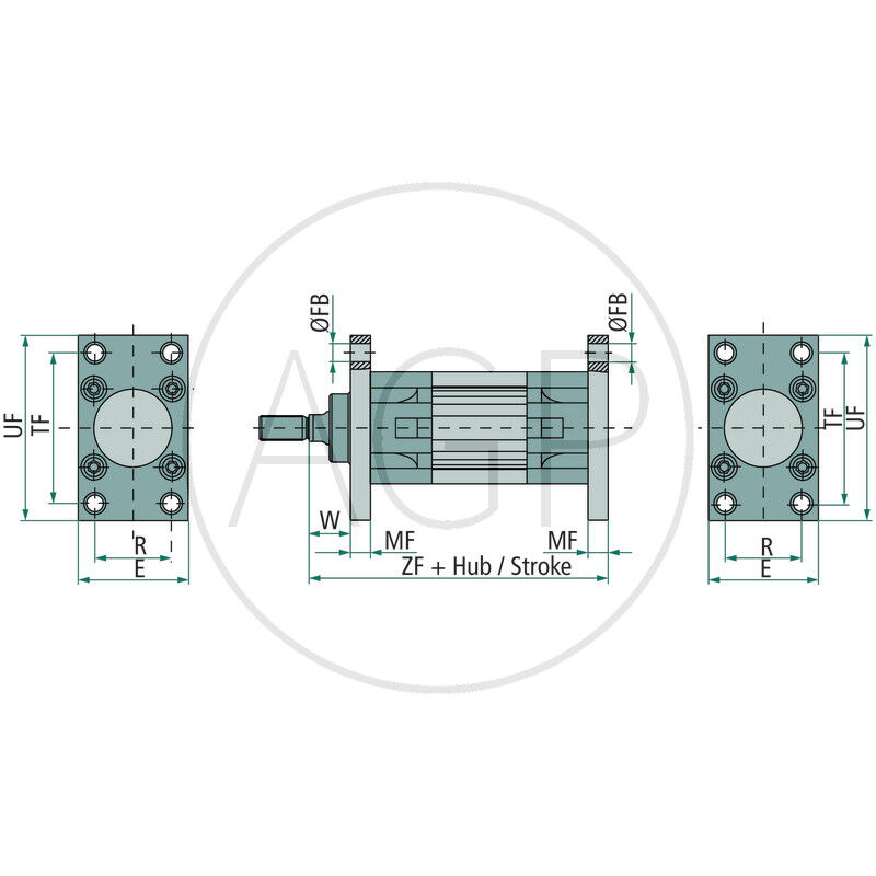 ZTI-BEF-C/D-50 Horní/dolní přírubové upevnění