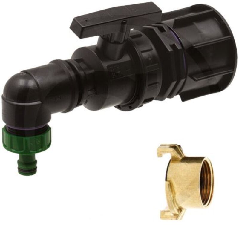 Sada redukce na IBC kontejnery závit S60x6 s PE kulovým ventilem