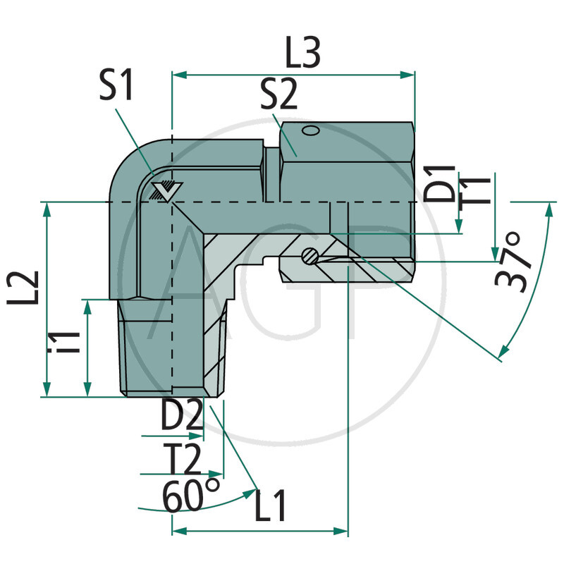 WA-DKJ 3/4 - AGN 3/8 90° VA