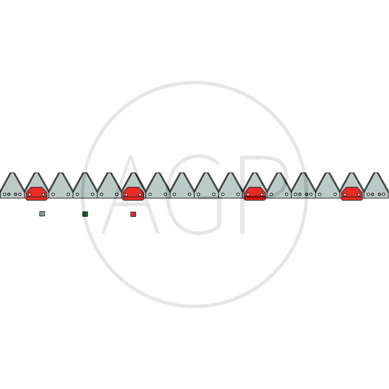 Nůž žací lišty ESM o délce 1900 mm s počtem 25 čepelí, FL 8+10, s počtem děr 2x153 mm