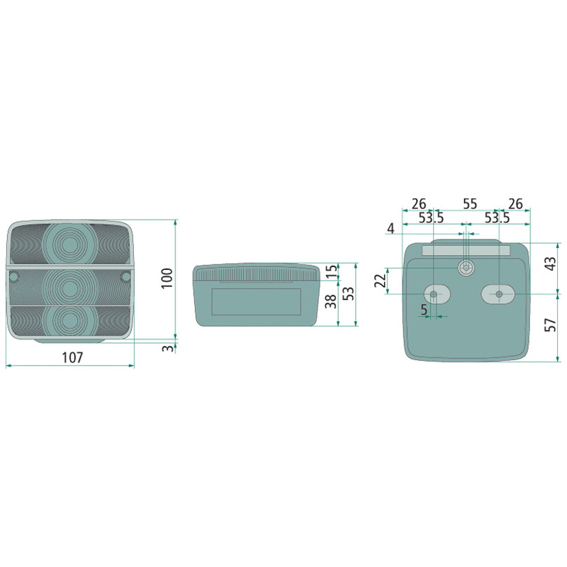 Kombinované světlo směrové a poziční na traktor 107 x 104 x 52 mm na levou a pravou stranu