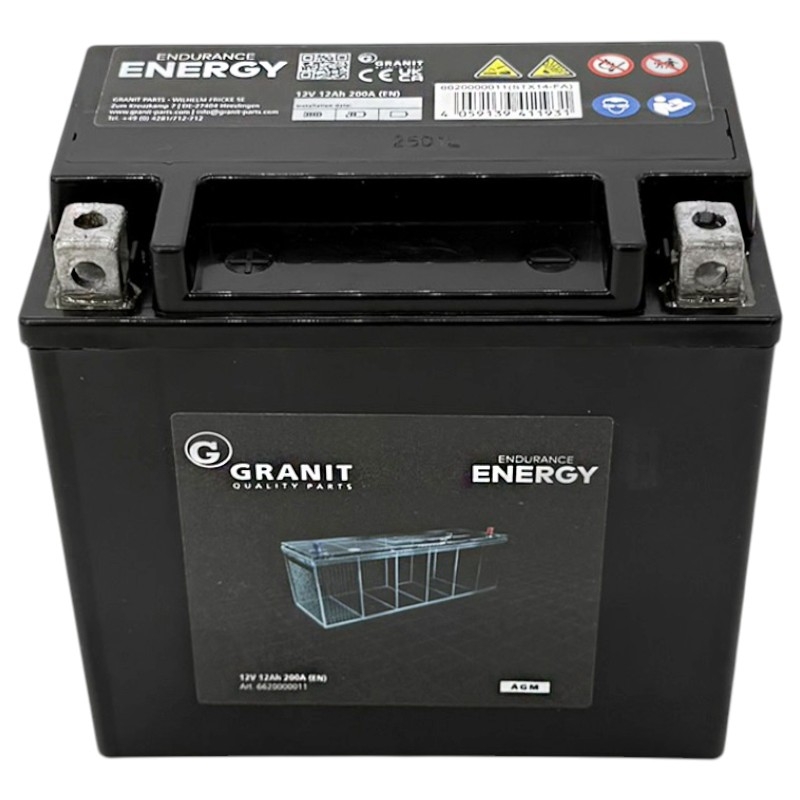 AGM baterie 12 V kapacita 12Ah ENDURANCE ENERGY se startovacím proudem 200 A