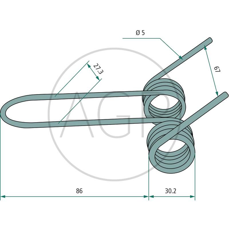 Pružina zachycovače slámy pro New Holland, na typy 376, 377, 378, 930, 935, 940, 945