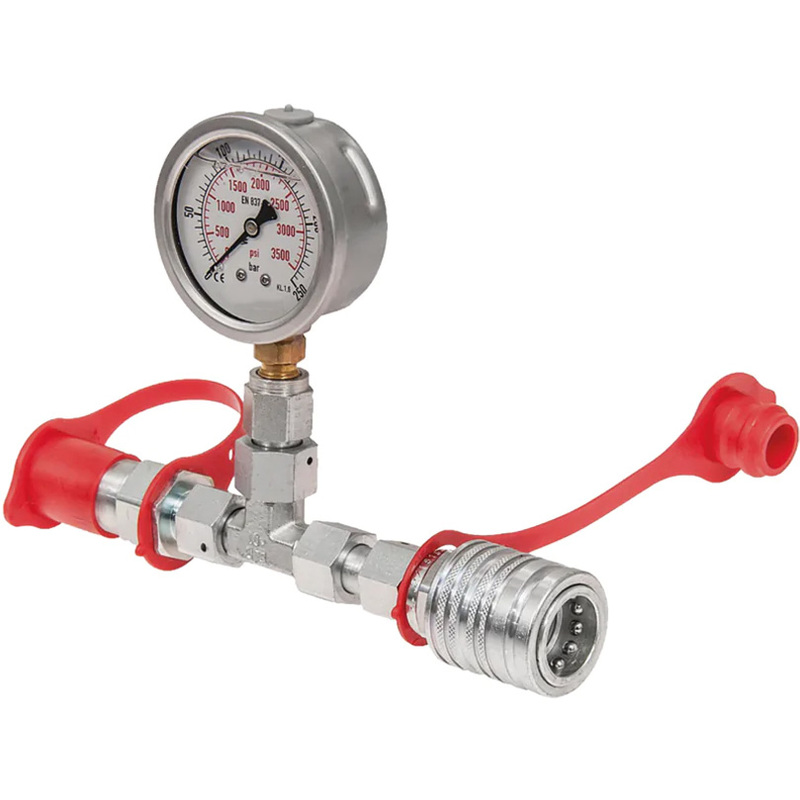 Měřící sestava s manometrem 250 bar a rychlospojkou k měření tlaku hydrauliky