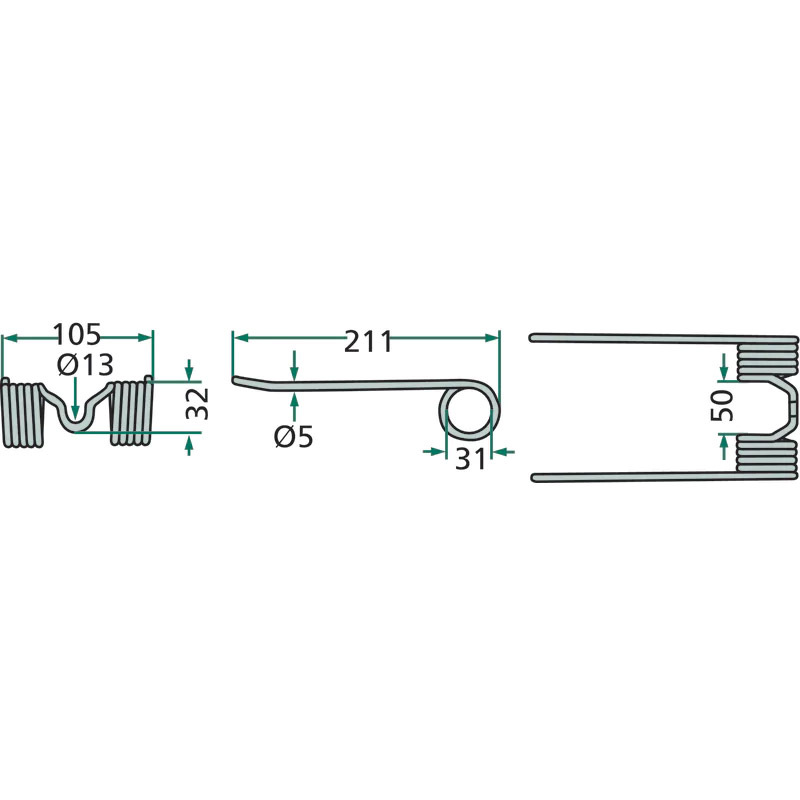Sběrací pero o délce 211 pro sběrací ústrojí John Deere na typ 224