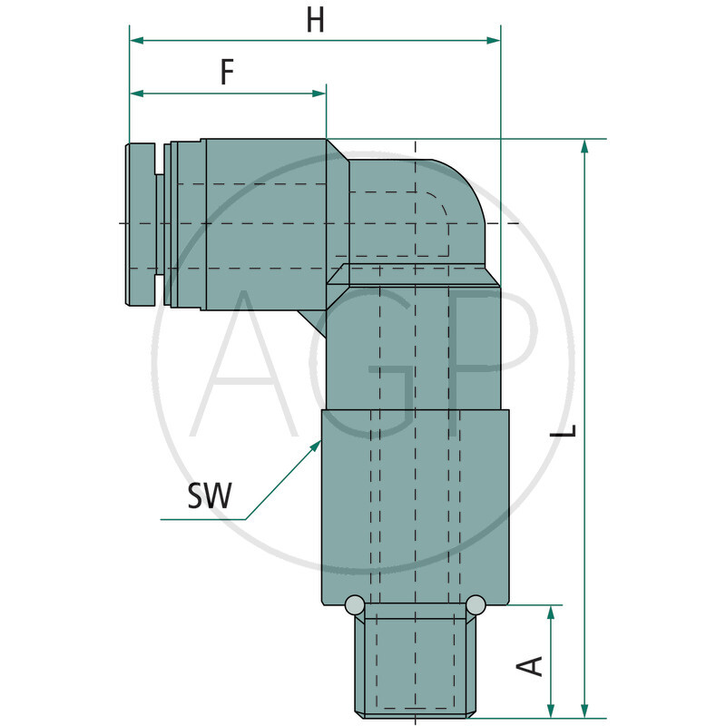 B-WEdl-10-1/4-KU Úhlové šroubení