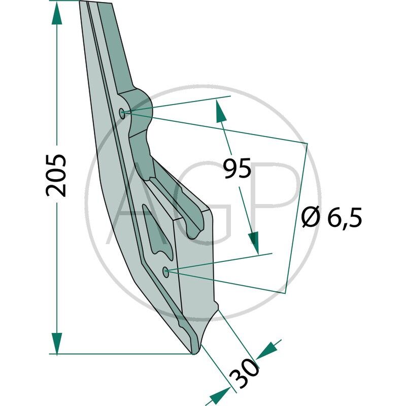 Ostří secí botky vhodné pro Kuhn Nodet na kukuřici krátké
