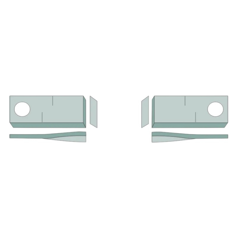 Rotační nože 25 ks levé pro Deutz‑Fahr, PZ-Zweegers, Krone, Vicon, Kuhn bubnové sekačky 94 x 48 x 3 mm