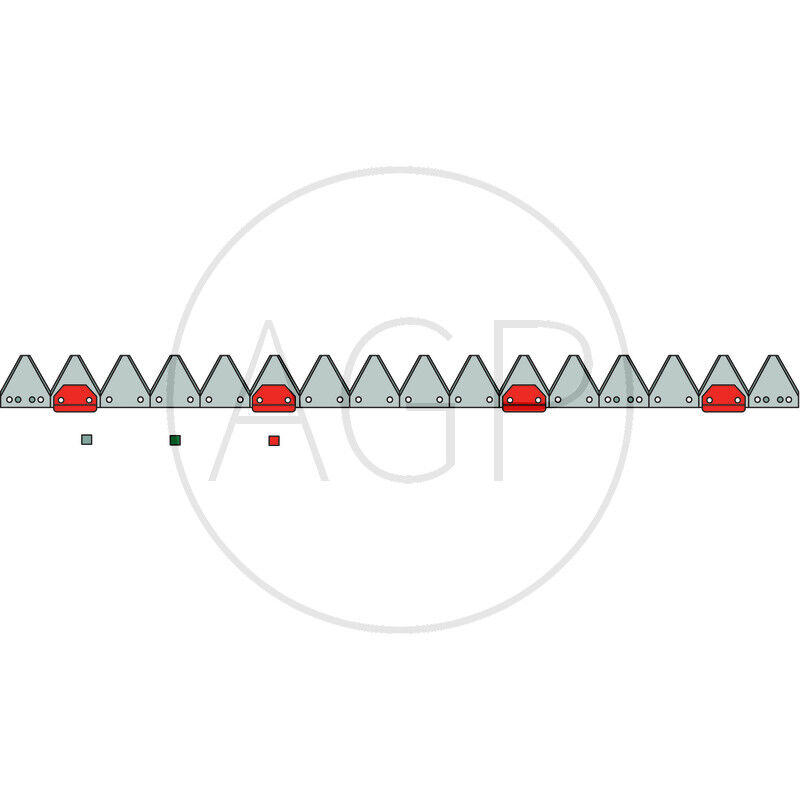 Nůž žací lišty ESM o délce 1600 mm s počtem 21 čepelí, FL 8, s počtem děr 2x153 mm