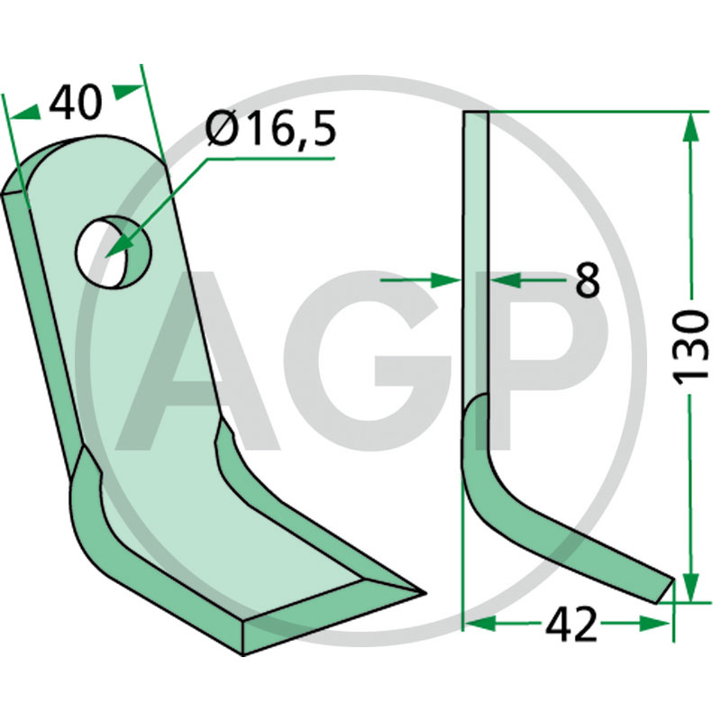 Nůž mulčovače vhodný pro Orsi, Zampini, Kuhn, Nobili, Vogel & Noot