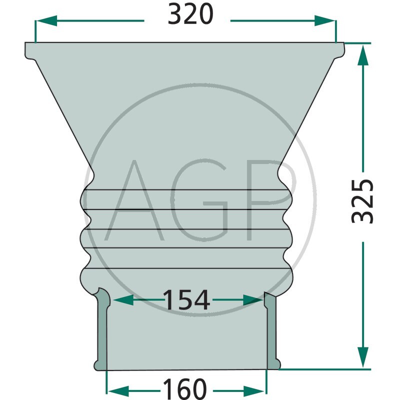 Dokovací trychtýř 6 gumový elastický s měchem a se sponou pro fekální vozy