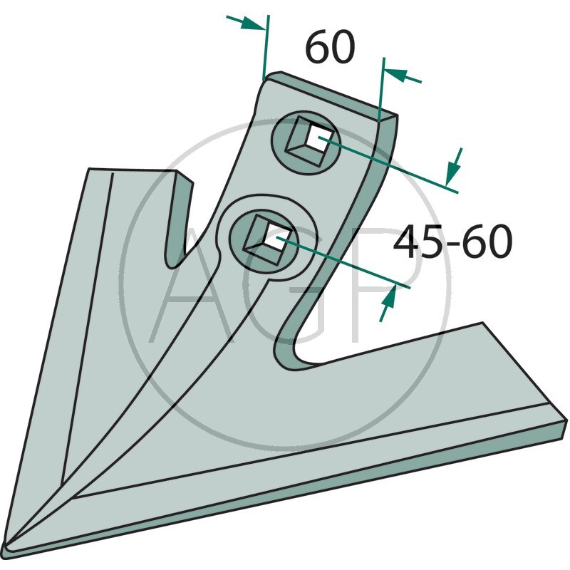 Šípová radlička kultivátoru pracovní šířka 195 rádius 300 mm vhodná pro pera Ventzki