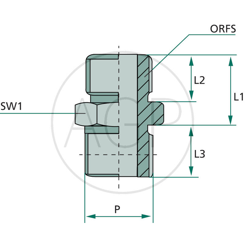 GA 9/16 M-ORFS x 3/8 M-NPTF