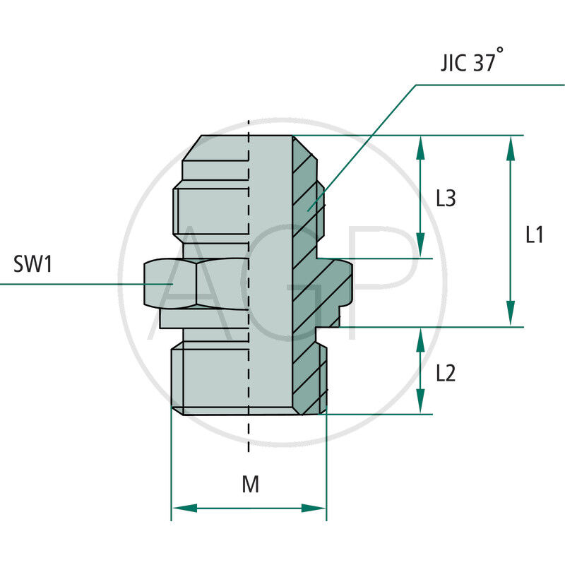 GA 7/16 M-JIC x M10 M-MET-WD