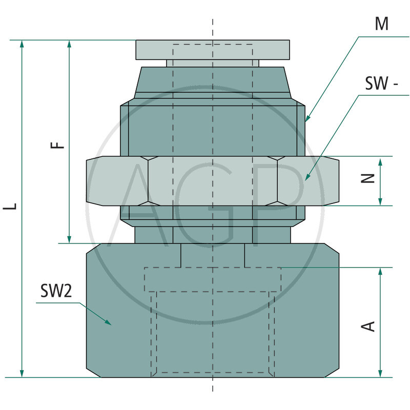B-GAS-8-1/8-MSv-bl Přímé šroubení