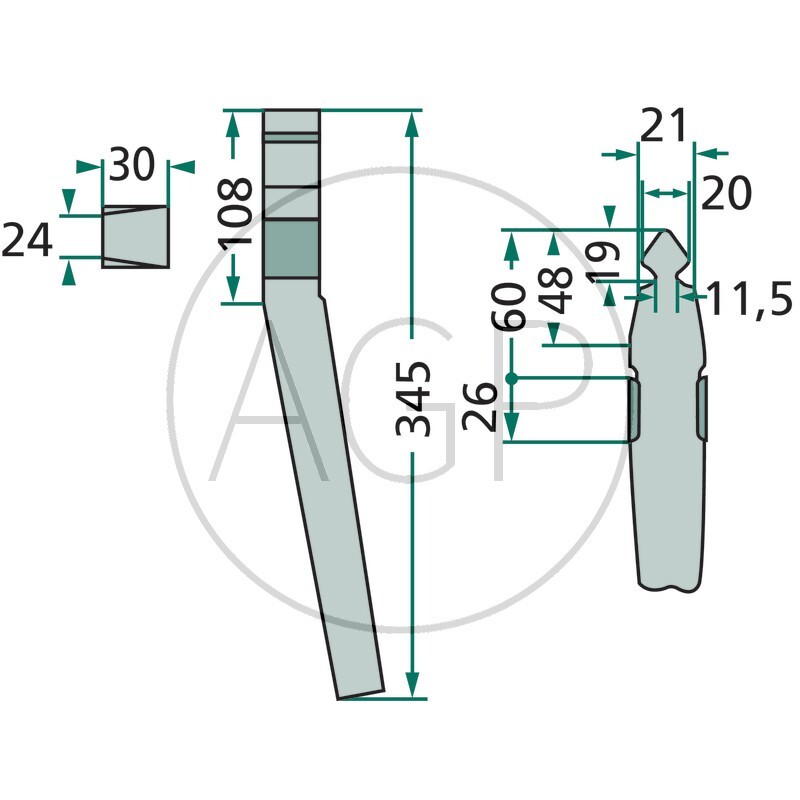 Hřeb do rotačních bran vhodný pro Befa, Landsberg, Maletti, Sicma, Vogel a Noot