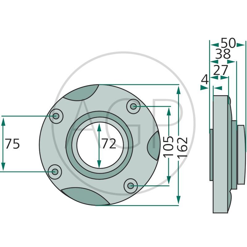 Pouzdro ložiska pro Kuhn, na typy GMD 44HD, 55HD, 66HD, 77HD