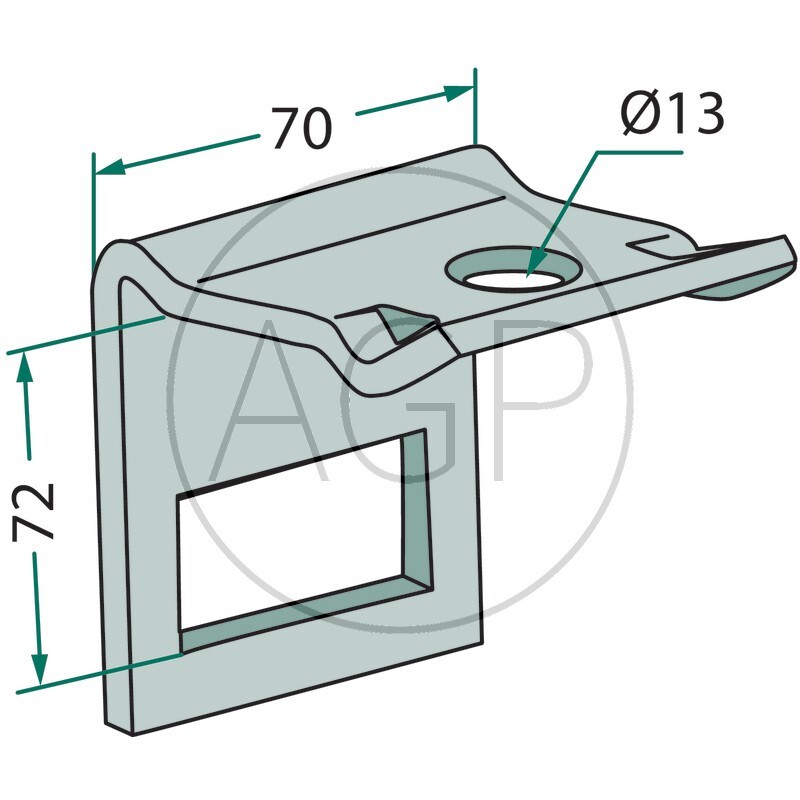Držák pera kultivátoru bez zesíleného odpružení pro pero 45 x 12, pro rám 60 x 60 Saphir