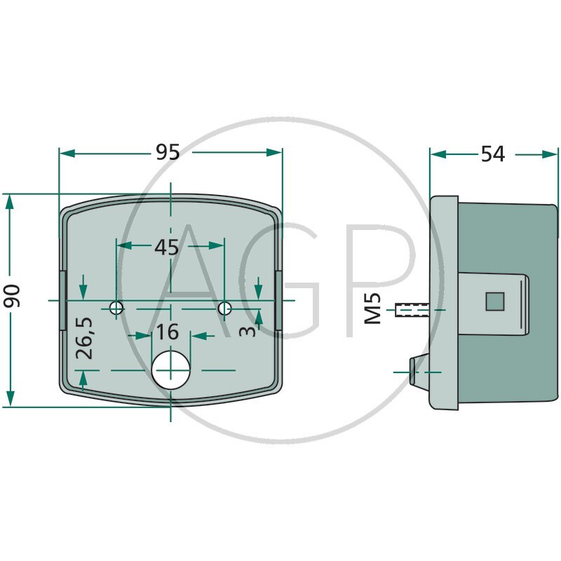 Hella Zadní světlo hranaté s rozměrem 143 x 95 x 125 mm pro Fendt