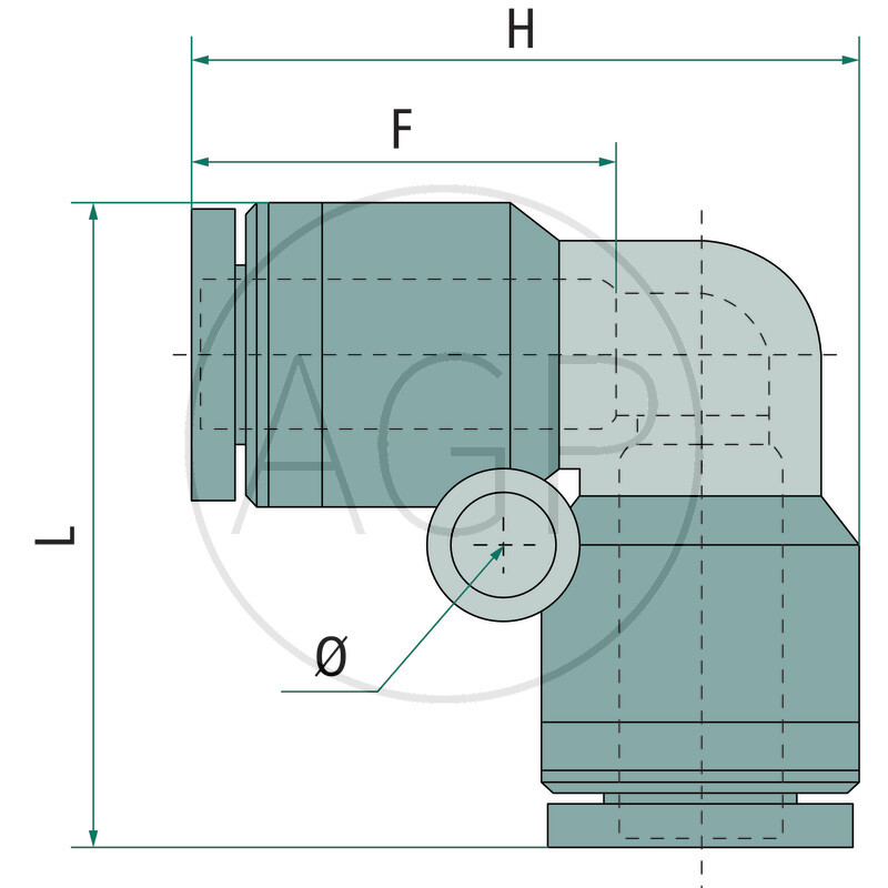 B-WV-8-KU Úhlová spojka