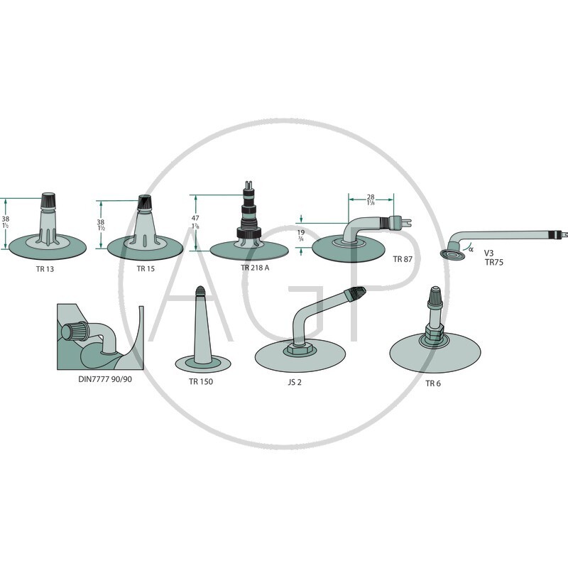 Duše 3.00-4 pro 260 x 85 mm pneumatiky ventil TR 87 zahnutý pro rudlíky, zahradní sekačky