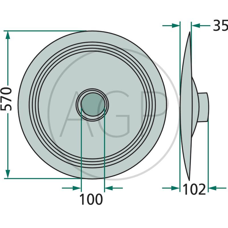 Kluzný talíř pro bubnové rotační sekačky Fella, na typy KM 260F