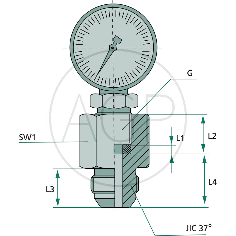 GAM 7/16 M-M JIC x 1/4 M-UNF